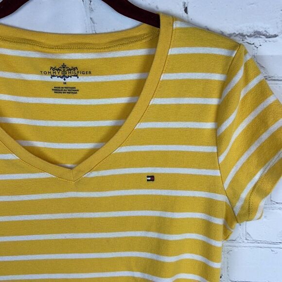 Tommy Hilfiger Yellow and White Stripe Tee - Picture 4 of 6